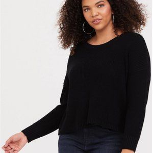 Torrid BLACK CROP PULLOVER SWEATER